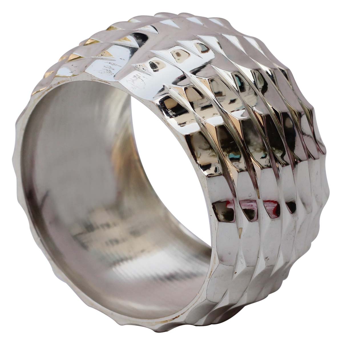 Napkin Rings in Bulk - Napkin Rings - Cast in Brass - Nickel Plated - Engraved Brick Pattern - Dining Table Accessories